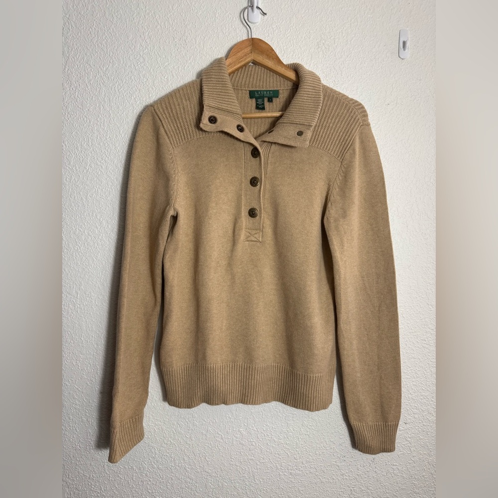 Lauren Ralph Lauren Tan Cowl Neck Sweater